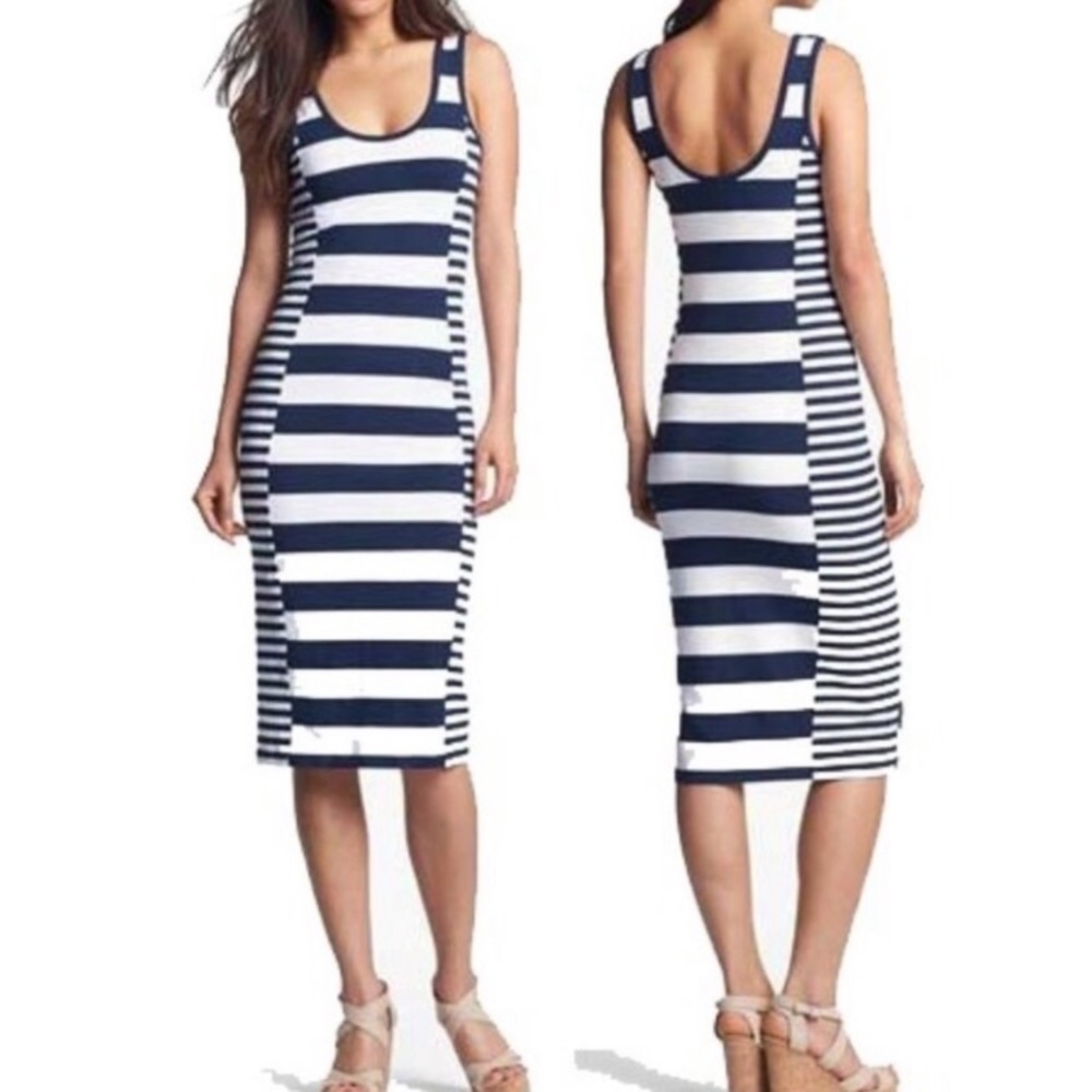French Connection Striped Dress Black/Pink Size 2